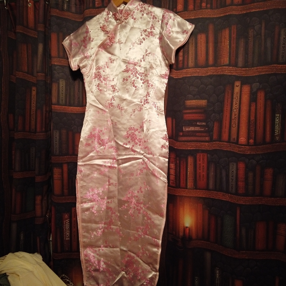 A beautiful Chinese oriental satin dress